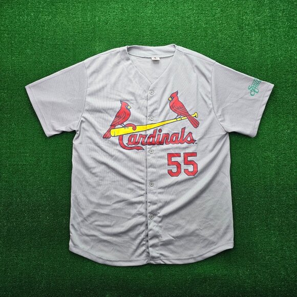 St‎ Louis Cardinals Jersey Mens XL Gray Button Up #55 Piscotty MLB Baseball - Picture 1 of 9